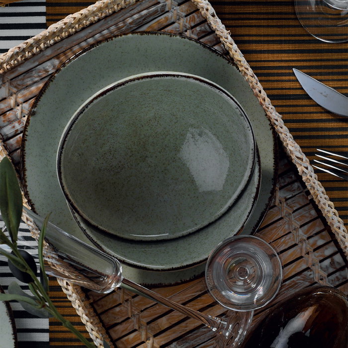 Hermia Vajilla de Porcelana 24 Piezas Verde CXEO24Y2730P03